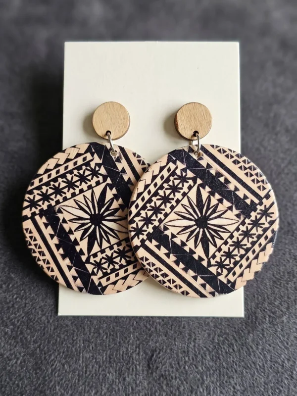 Wooden Statement Earrings - Image 8