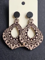 Wooden Statement Earrings - Image 2