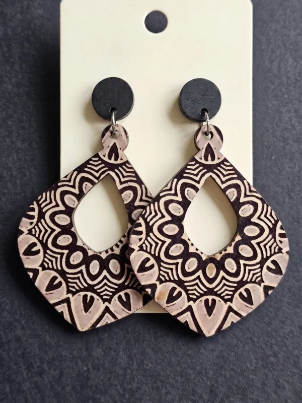 Wooden Statement Earrings - Image 2
