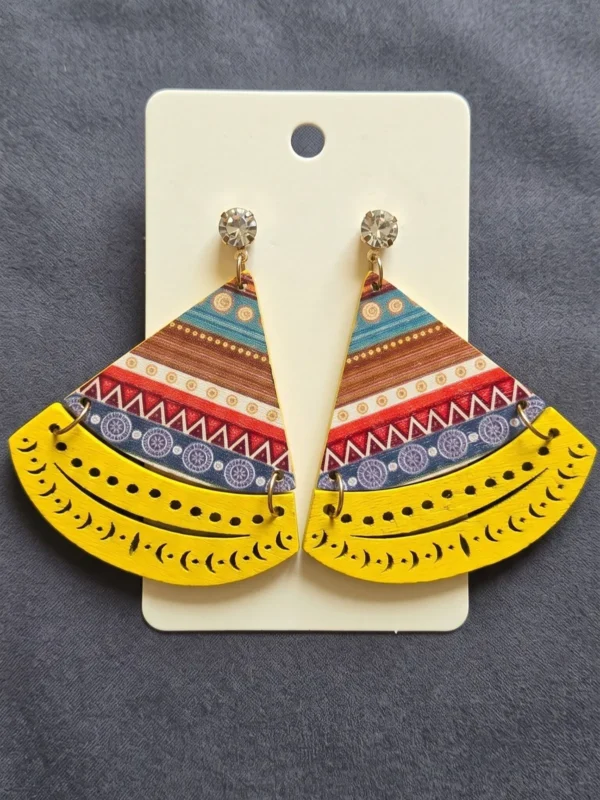 Wooden Statement Earrings - Image 3