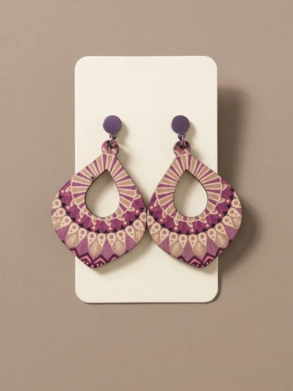 Wooden Statement Earrings - Image 5
