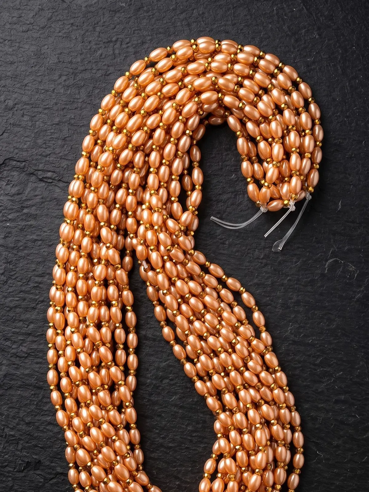 Peach gold Stretch Waistbeads Stretch Waist Beads - Image 1